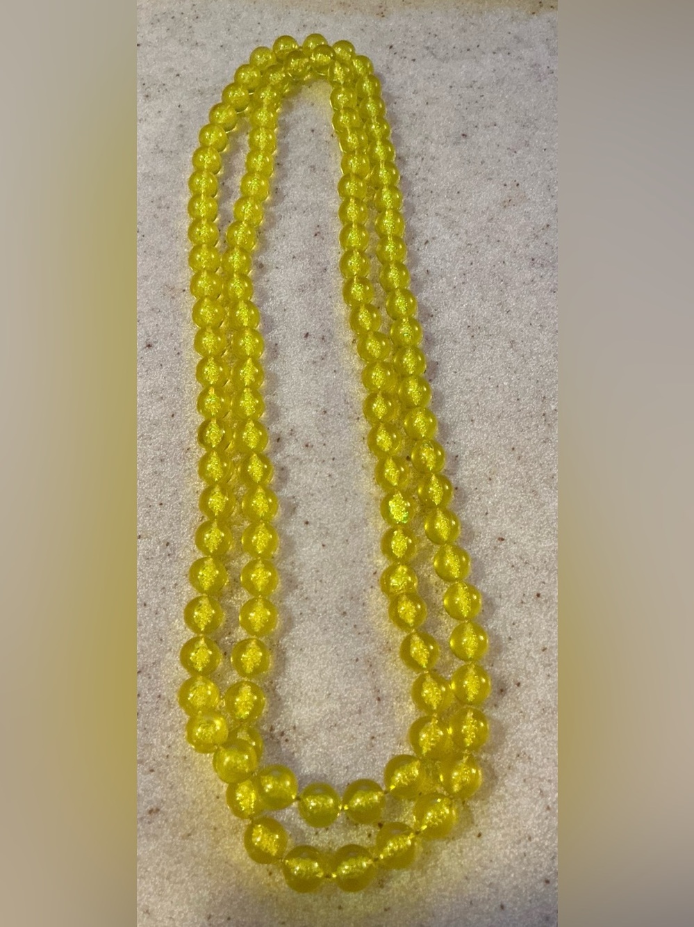Yellow Bead Necklace - Women Jewelry 46 inch can be doubled